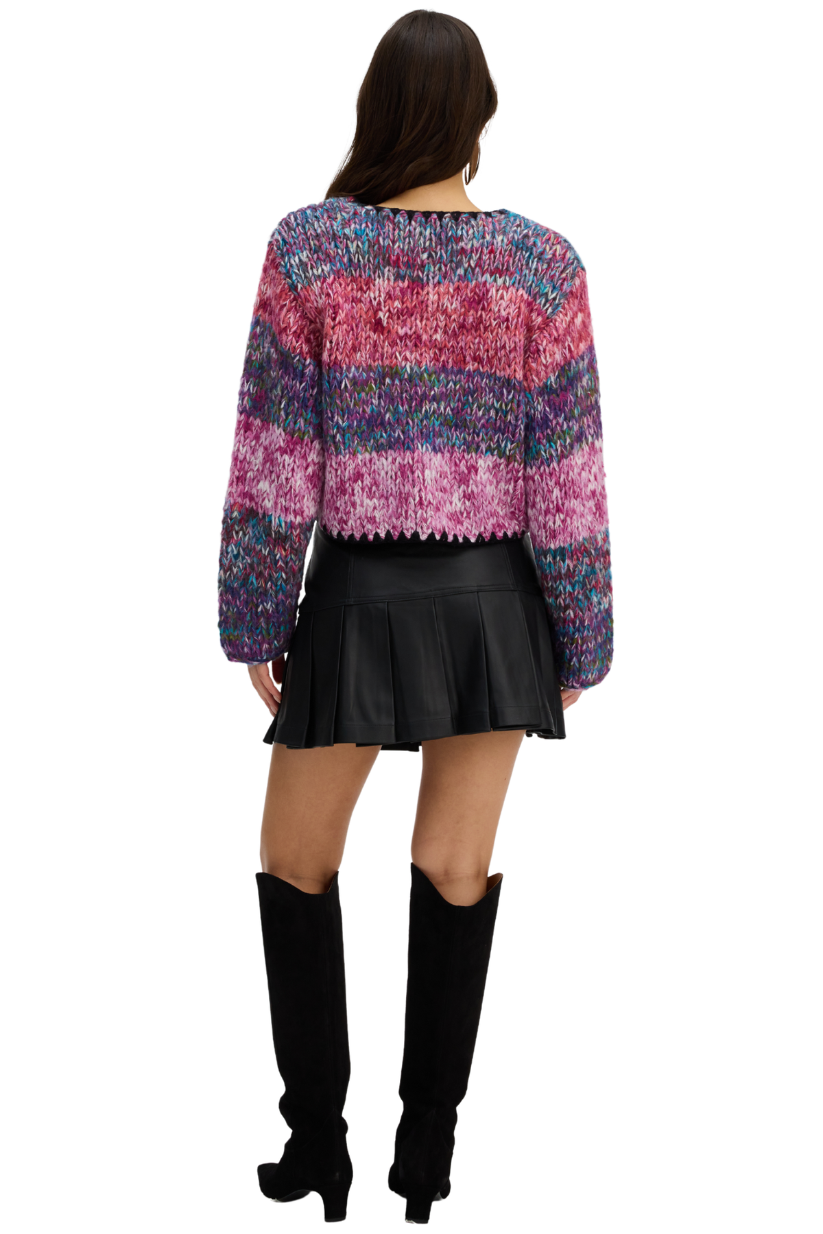 ALLISON New York Dora Cardigan in Rainbow Space Dye
