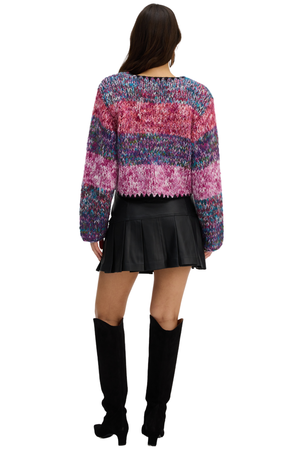 ALLISON New York Sloan Cardigan in Rainbow Space Dye