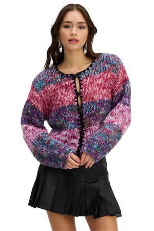 ALLISON New York Sloan Cardigan in Rainbow Space Dye