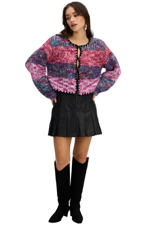 ALLISON New York Sloan Cardigan in Rainbow Space Dye