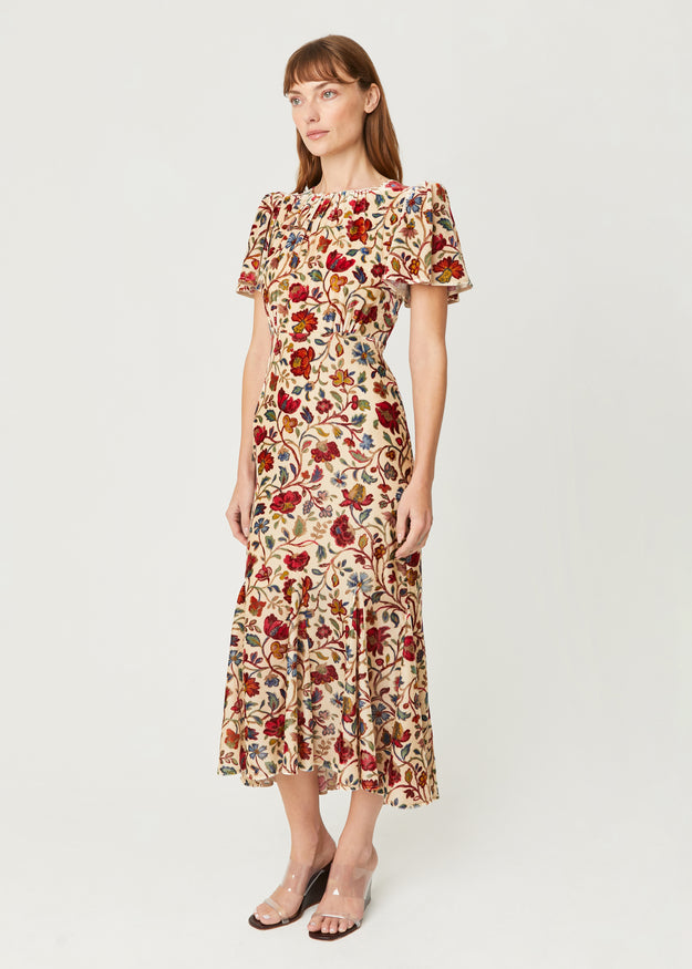 Rhode Arabella Dress in Cream Vichy Rose