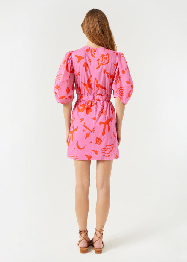 Rhode Pia Dress in Pink Botanical Abstract