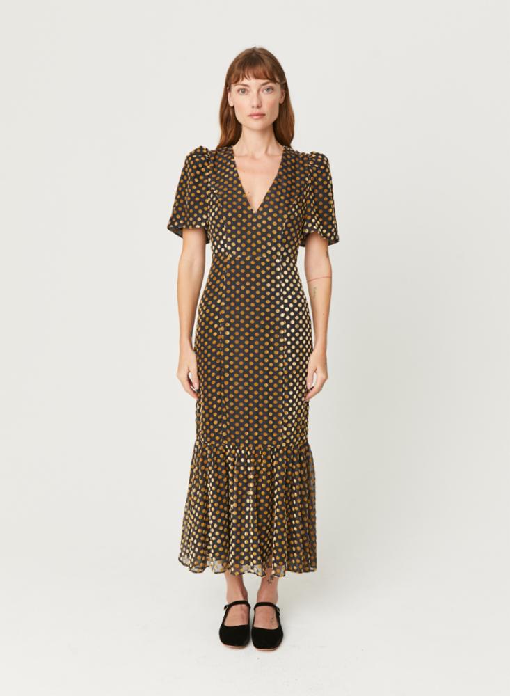 Rhode Anton Dress in Dot Jacquard