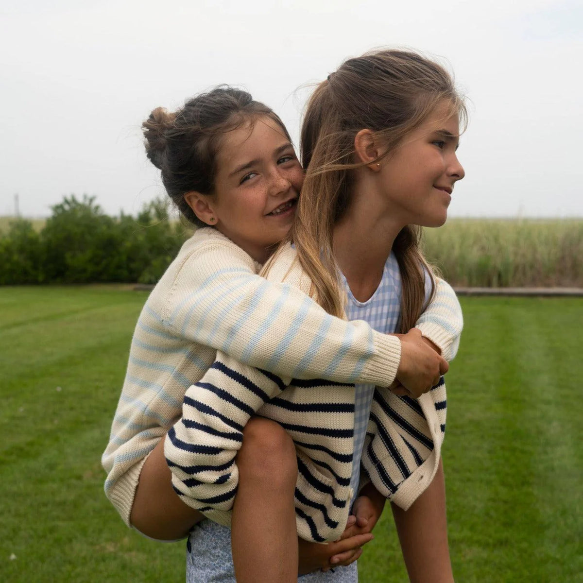 Minnow Stripe Sweater in Cream/Blue