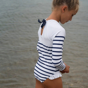 Minnow One-Piece Rash Guard in Breton Stripe