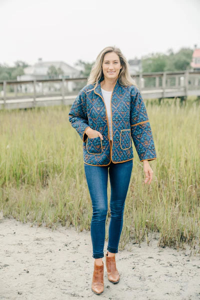 Victoria Dunn Leo Jacket in Bluebell