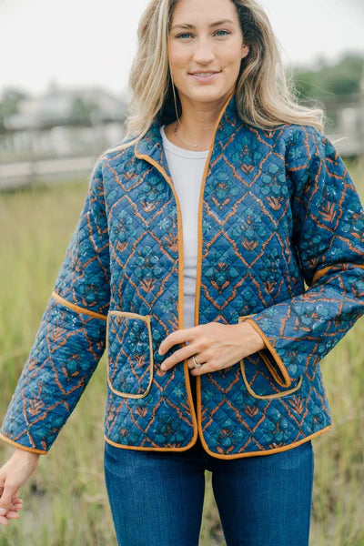 Victoria Dunn Leo Jacket in Bluebell