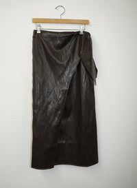 VEGA FAUX LEATHER WRAP SKIRT