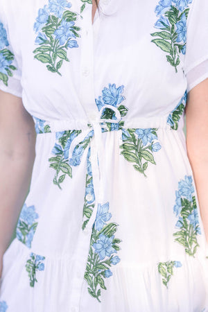 Victoria Dunn Magnolia Flutter Dress in Blue Hydrangea