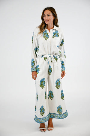 Victoria Dunn Millie Pant in Blue Hydrangea