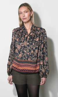 Greylin Darcie Flowy Blouse in Navy