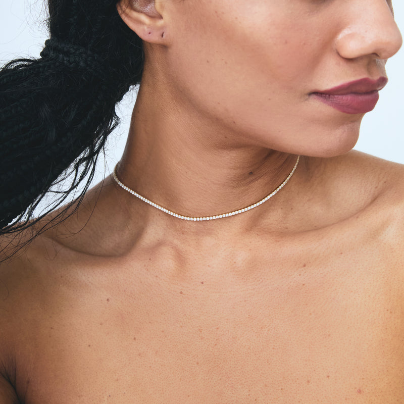 fyb Diana Tennis Choker Necklace in Gold