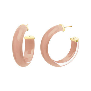 Gold & Honey Small Illusion Hoop Earrings - Multiple Colors!