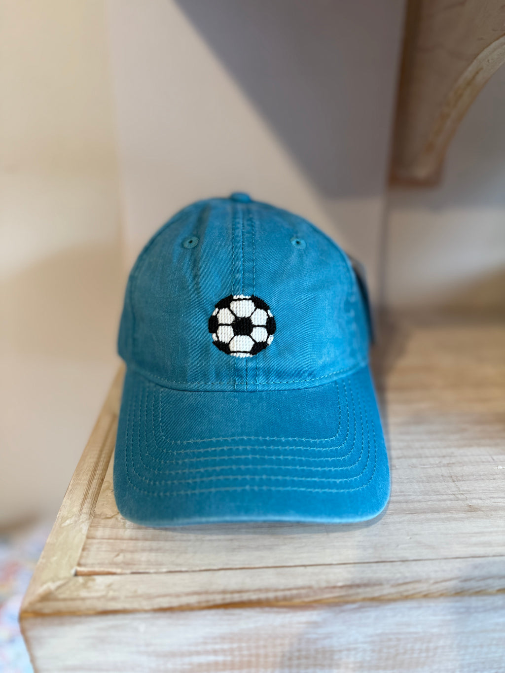 Harding Lane Kids Soccer Baseball Hat in Sea Blue