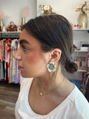 The Pink Reef - The Pink Reef Small Green Pearl Floral