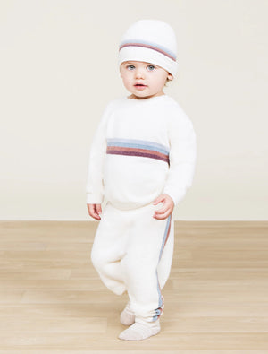 Barefoot Dreams CozyChic Ultra Lite Toddler Multi Stripe Pullover in Cream