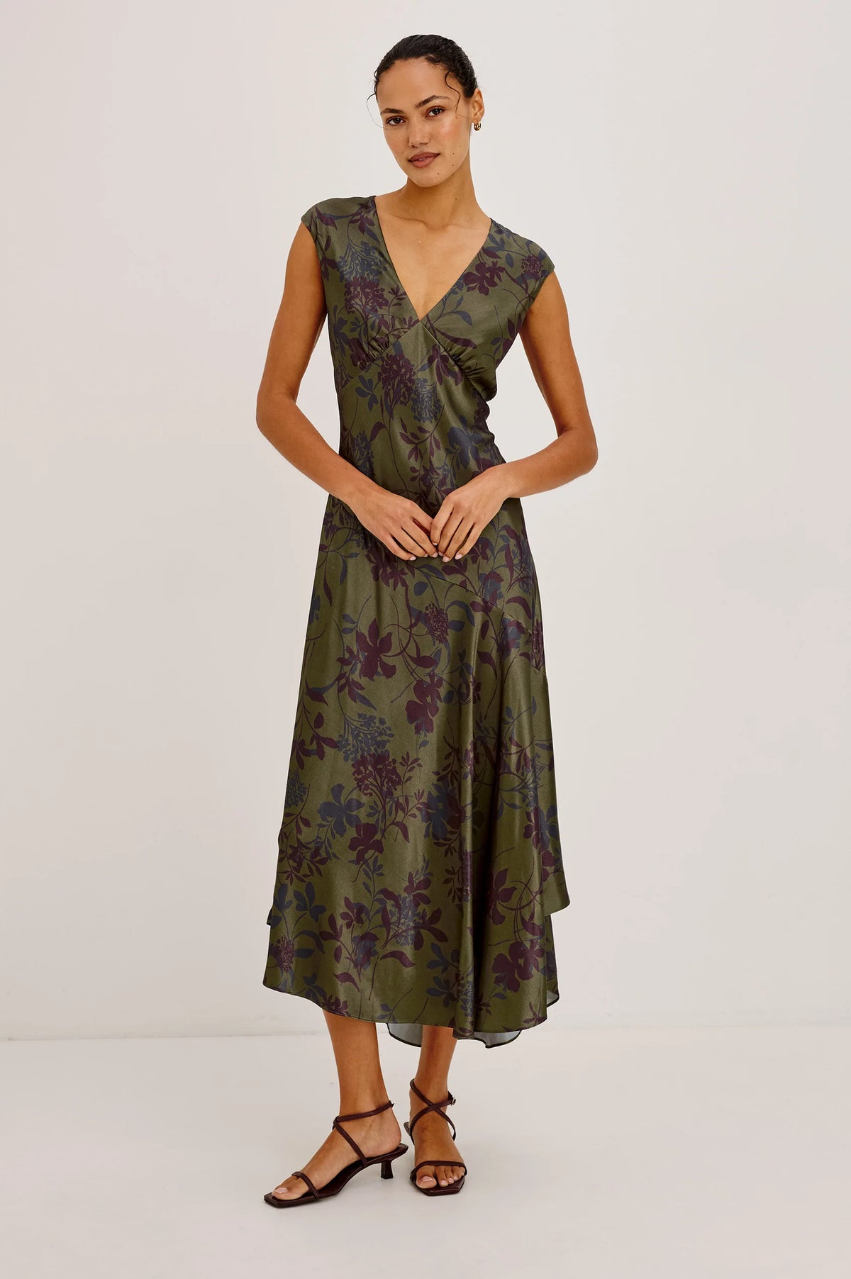 Rails Eleni Dress in Olive Dahlia
