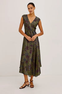 Rails Eleni Dress in Olive Dahlia