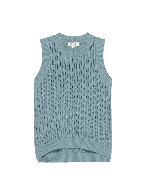 Nation Elliana Knit Tank in Smokey Blue