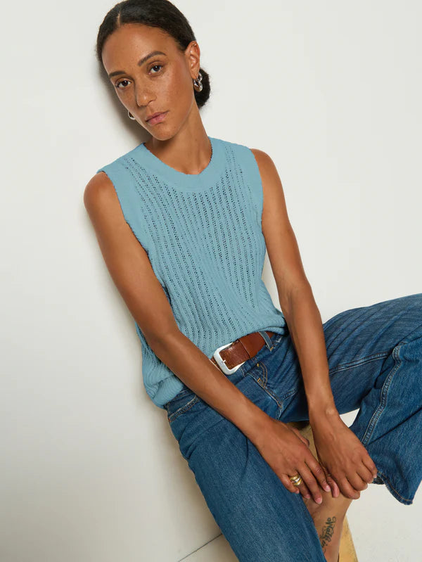 Nation Elliana Knit Tank in Smokey Blue