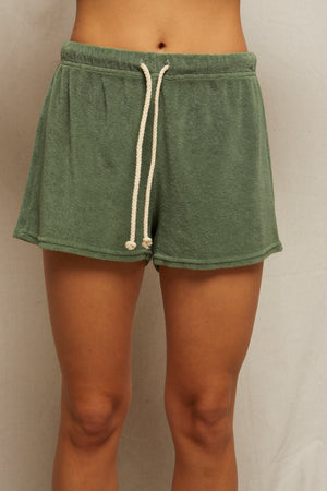 perfectwhitetee Summer Loop Terry Short in Aloe