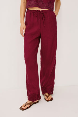 Rails Emmie Pant in Berry HIbiscus Embroidery