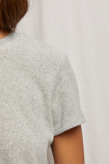 perfectwhitetee Eve Loop Terry Tee in Heather Grey