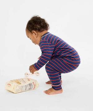 Oso & Me Baby Edward T-Shirt in Navy Fine Stripe