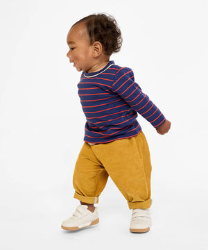 Oso & Me Baby Edward T-Shirt in Navy Fine Stripe