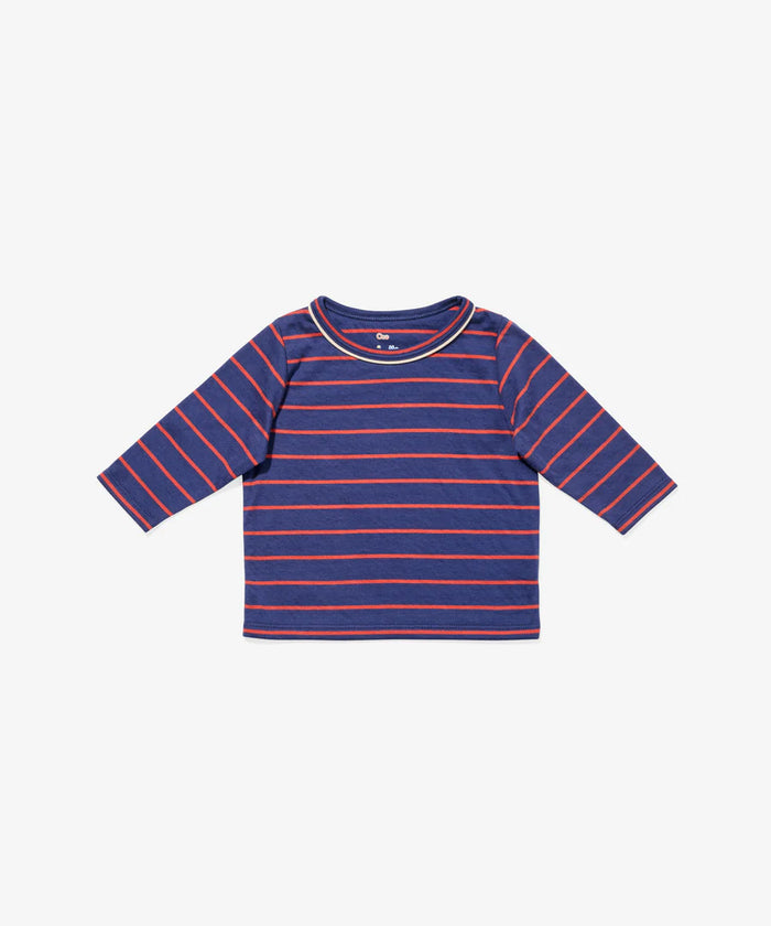 Oso & Me Edward Stripe T-Shirt in Navy/Red