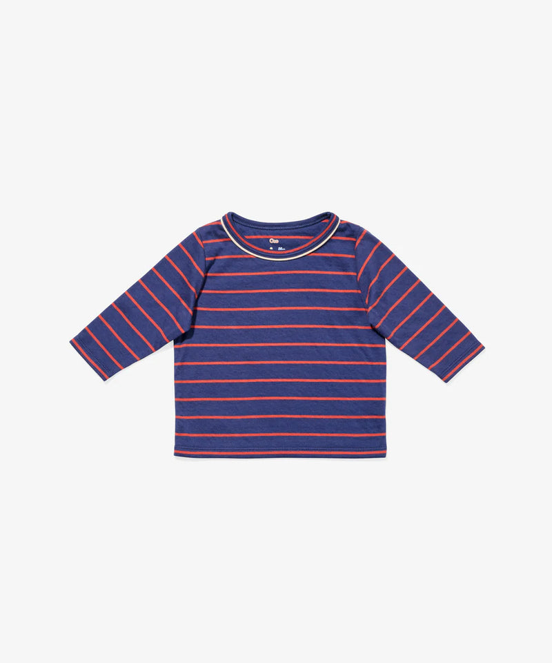 Oso & Me Baby Edward T-Shirt in Navy Fine Stripe