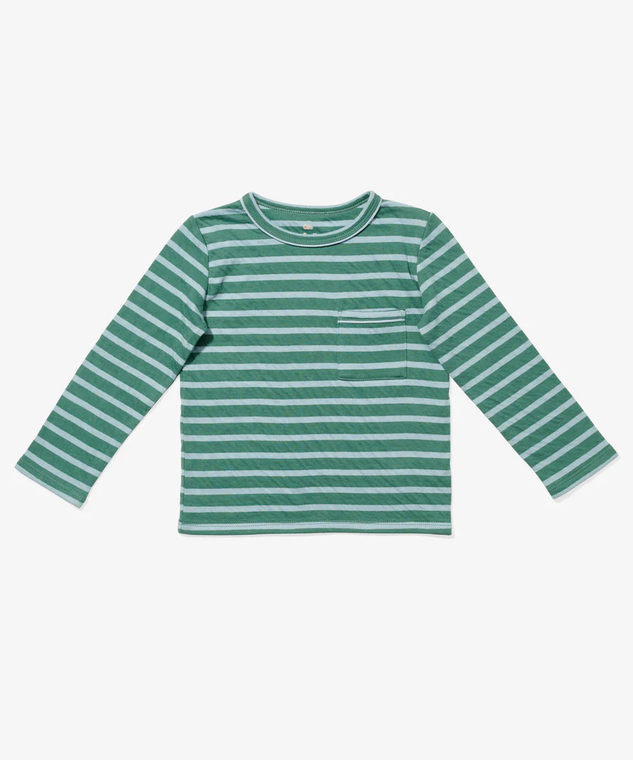 Oso & Me Edward Stripe Tee in Forest Stripe