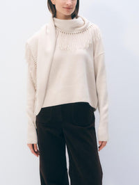 CASHMERE BLEND SCARF SWEATER