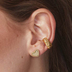 fyb Eleanor Heart Studs in Gold