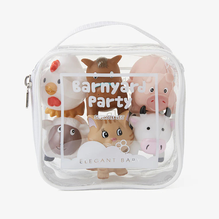 Elegant Baby Barnyard Party Squirties Bath Toys