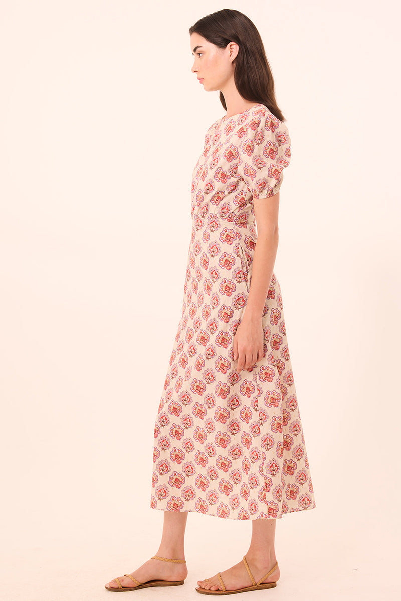 Misa Blanche Dress in Paisley Block