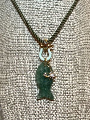 Forever Blythe Gemstone Single Fish Pendant Necklace - Assorted