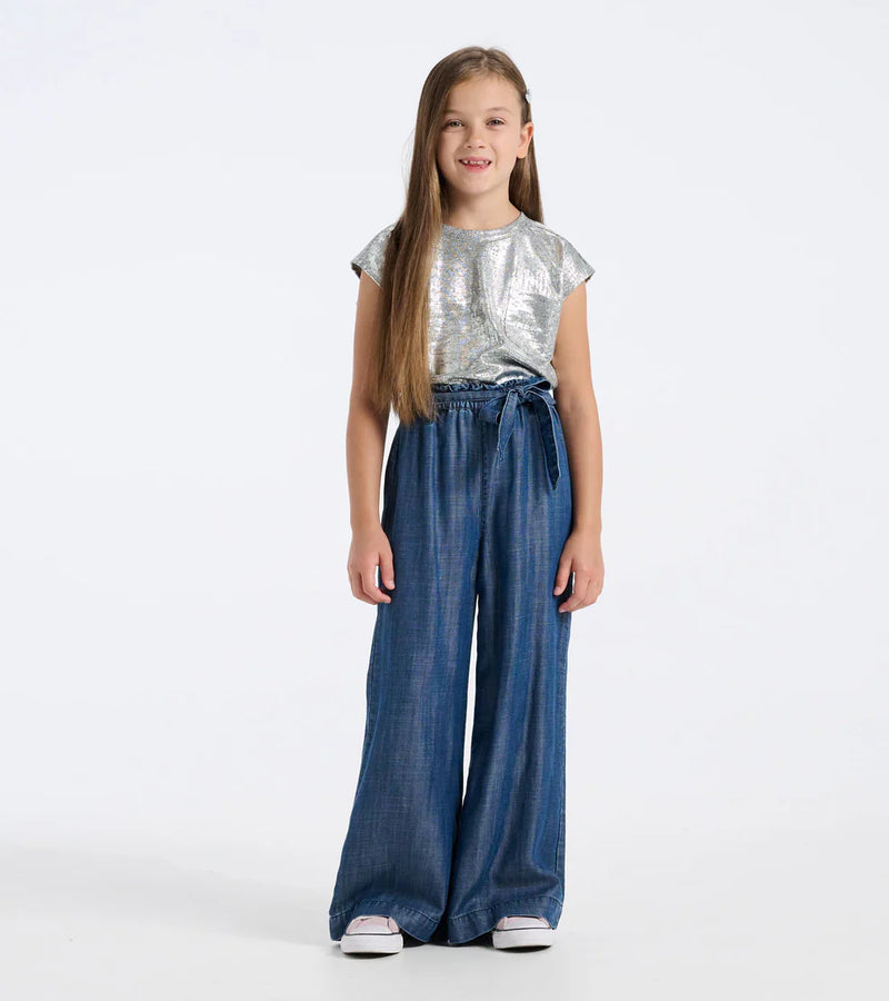 Hatley Paperbag Tencel Pants in Maritime Denim