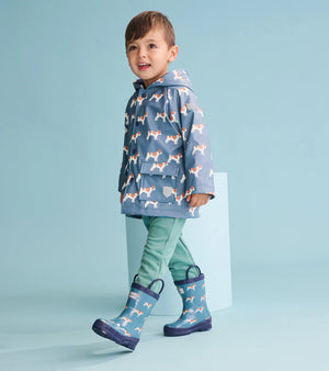 Hatley Preschool Raincoat in Friendly Bulldogs Bluestone