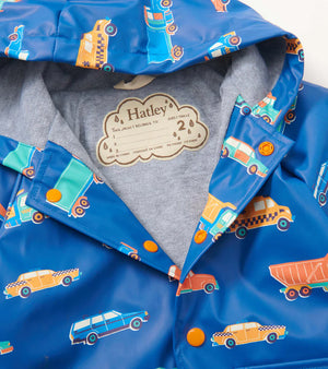 Hatley Preschool Raincoat in Driving Cars Blue