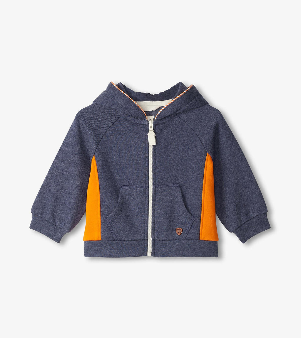 Hatley Zip Raglan Hoodie in Oriole Stripe