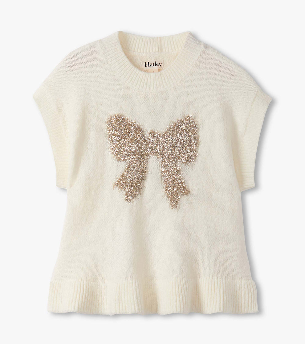 Hatley Sweater Vest in Gold Bow
