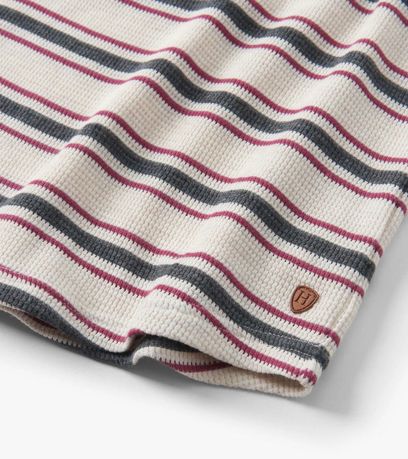 Hatley Waffle Henley in Oatmeal Stripe