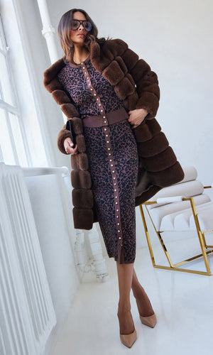 Generation Love Christie Faux Fur Coat in Hazelnut