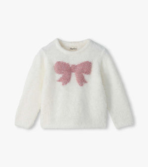Hatley Furry Sweater in Gardenia Pink Bow