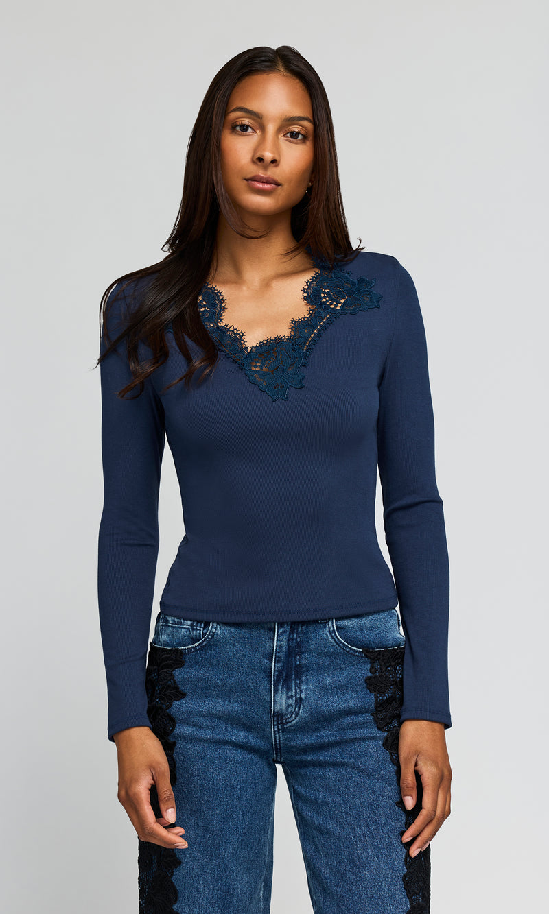 Generation Love Lady Lace Combo Top in Peacock – Crush Boutique