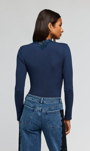 Generation Love Lady Lace Combo Top in Peacock