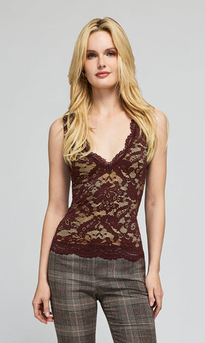 Generation Love Leila Lace Top in Espresso/Beige