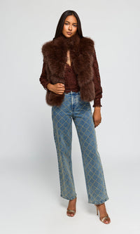 Generation Love Rosario Faux Fur Vest in Espresso