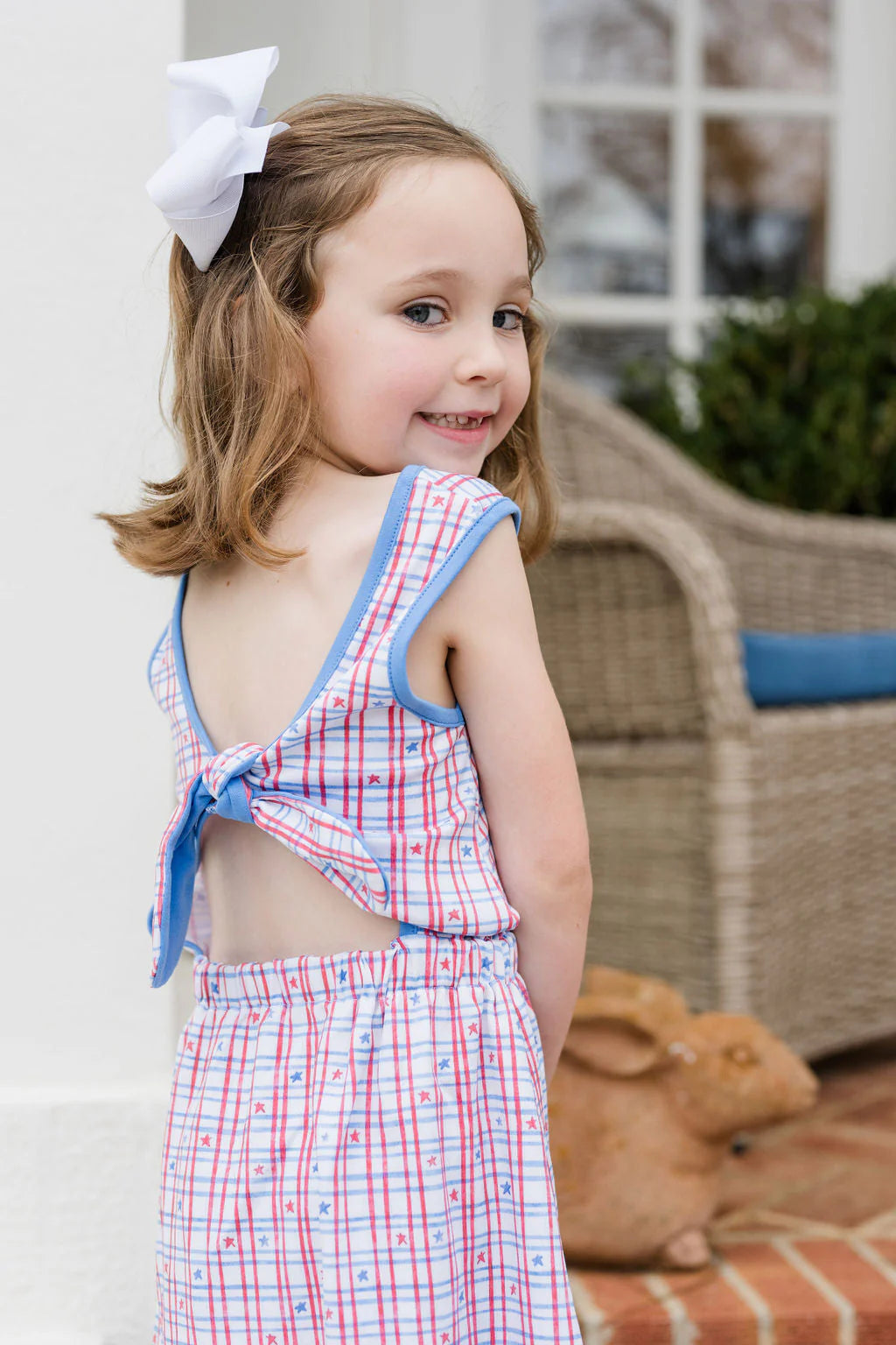 James & Lottie Kristin Knot Dress in Patriotic
